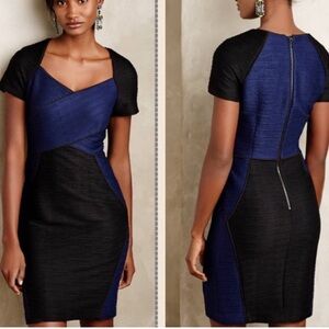 EUC Maeve by‎ Anthropologie Size Medium Elegant Black and Blue Women's Dress